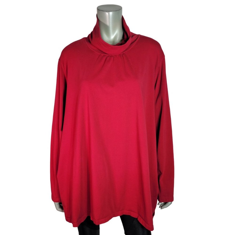 Catherines‎ Suprema Collection Top Plus Size 3X 26/28W Turtle Neck Stretch Red